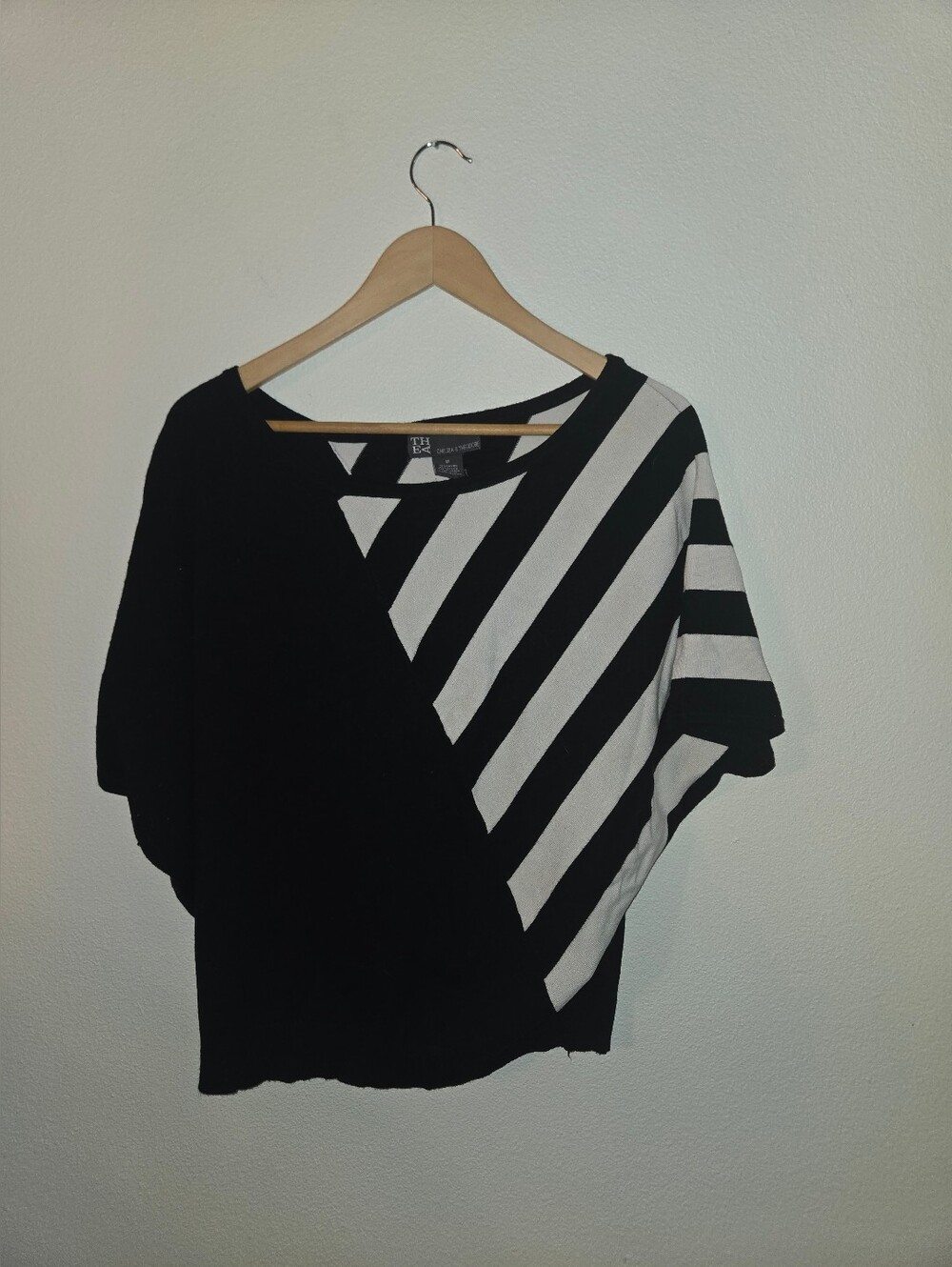 Black & White Striped Short Sleeve Top